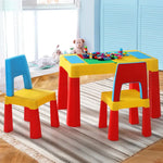 Keezi 3PCS Kids Table and Chairs Set Activity Toys Storage Box Desk Blocks - Baby & Kids > Kid’s Furniture
