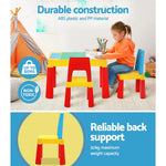 Keezi 3PCS Kids Table and Chairs Set Activity Toys Storage Box Desk Blocks - Baby & Kids > Kid’s Furniture