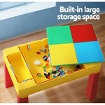 Keezi 3PCS Kids Table and Chairs Set Activity Toys Storage Box Desk Blocks - Baby & Kids > Kid’s Furniture