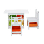 Keezi 3PCS Kids Table and Chairs Set Children Furniture Play Toys Storage Box - Baby & Kids > Kid’s Furniture