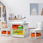 Keezi 3PCS Kids Table and Chairs Set Children Furniture Play Toys Storage Box - Baby & Kids > Kid’s Furniture