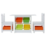 Keezi 3PCS Kids Table and Chairs Set Children Furniture Play Toys Storage Box - Baby & Kids > Kid’s Furniture