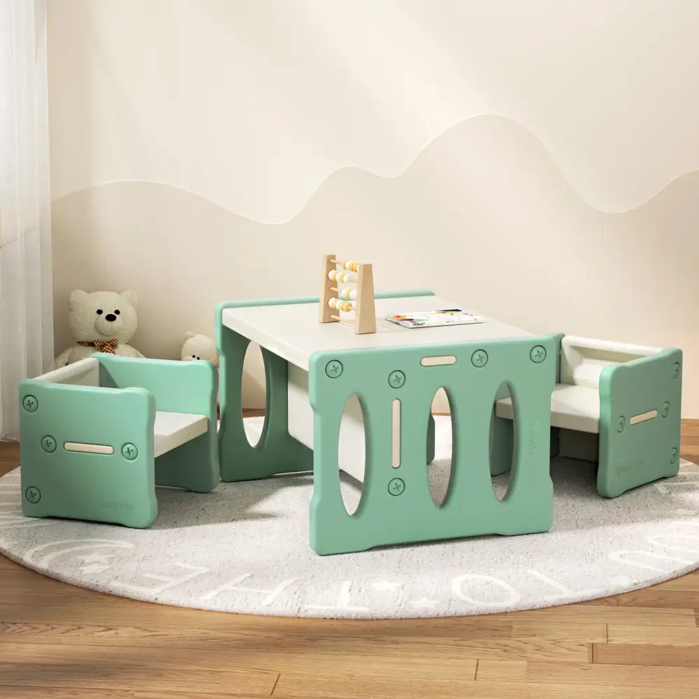 Keezi 3PCS Kids Table and Chairs Set HDPE - Baby & Kids > Kid’s Furniture