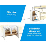 Keezi 3PCS Kids Table and Chairs Set Multifunctional Storage Desk White - Baby & Kids > Kid’s Furniture
