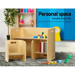 Keezi 3PCS Kids Table and Chairs Set Multifunctional Storage Desk - Baby & Kids > Kid’s Furniture