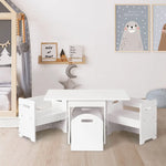 Keezi 3PCS Kids Table and Chairs Set Storage Toys Play Activity Desk - Baby & Kids > Kid’s Furniture
