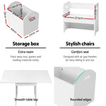 Keezi 3PCS Kids Table and Chairs Set Storage Toys Play Activity Desk - Baby & Kids > Kid’s Furniture