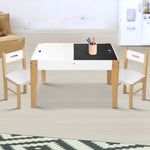 Keezi 3PCS Kids Table and Chairs Set Storage Toys Play Activity Desk Chalkboard - Baby & Kids > Kid’s Furniture