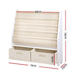 Keezi 4 Tiers Kids Bookshelf Magazine Rack Children Bookcase Organiser Drawer - Baby & Kids > Kid’s Furniture