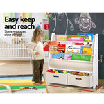 Keezi 4 Tiers Kids Bookshelf Magazine Rack Children Bookcase Organiser Drawer - Baby & Kids > Kid’s Furniture
