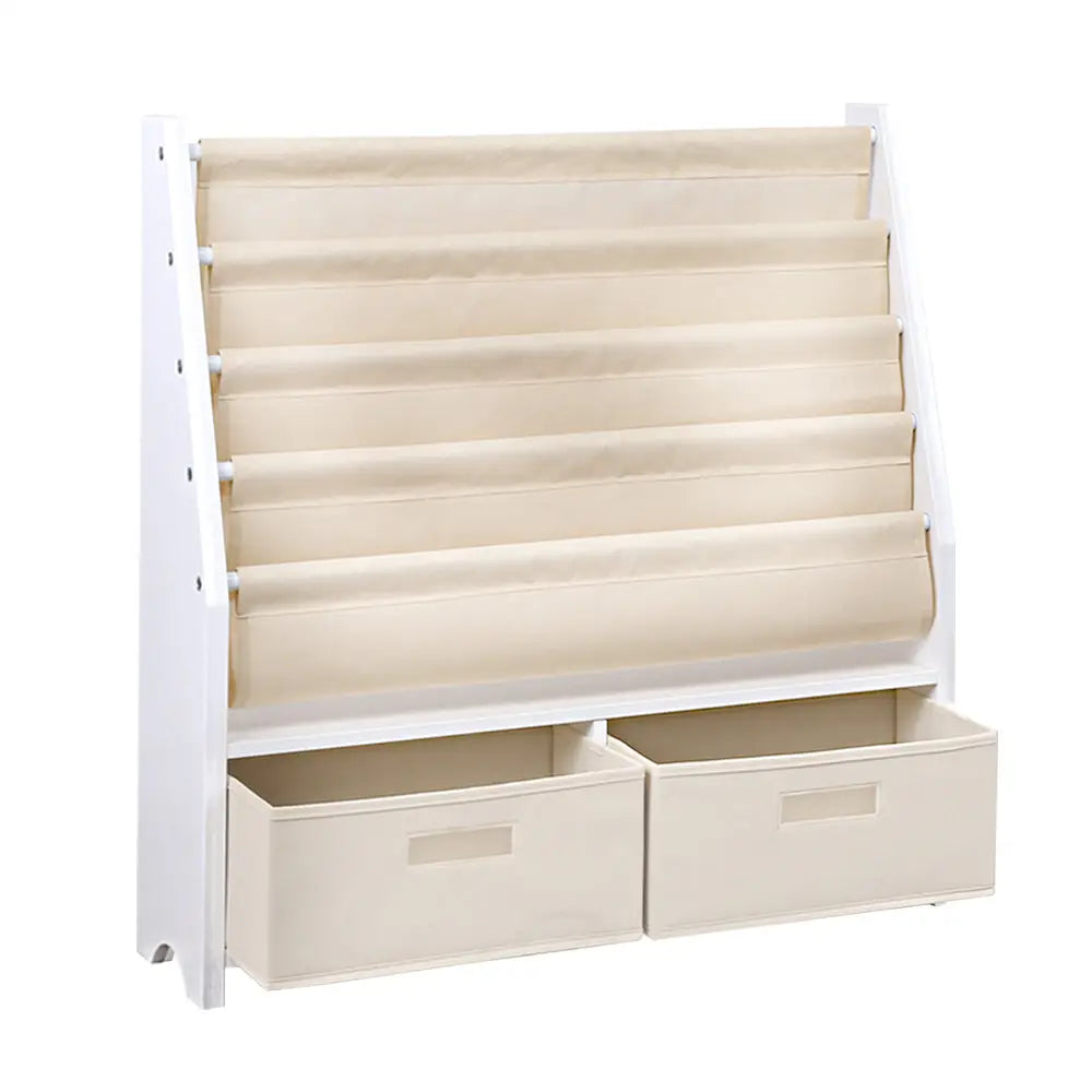 Keezi 4 Tiers Kids Bookshelf Magazine Rack Children Bookcase Organiser Drawer - Baby & Kids > Kid’s Furniture