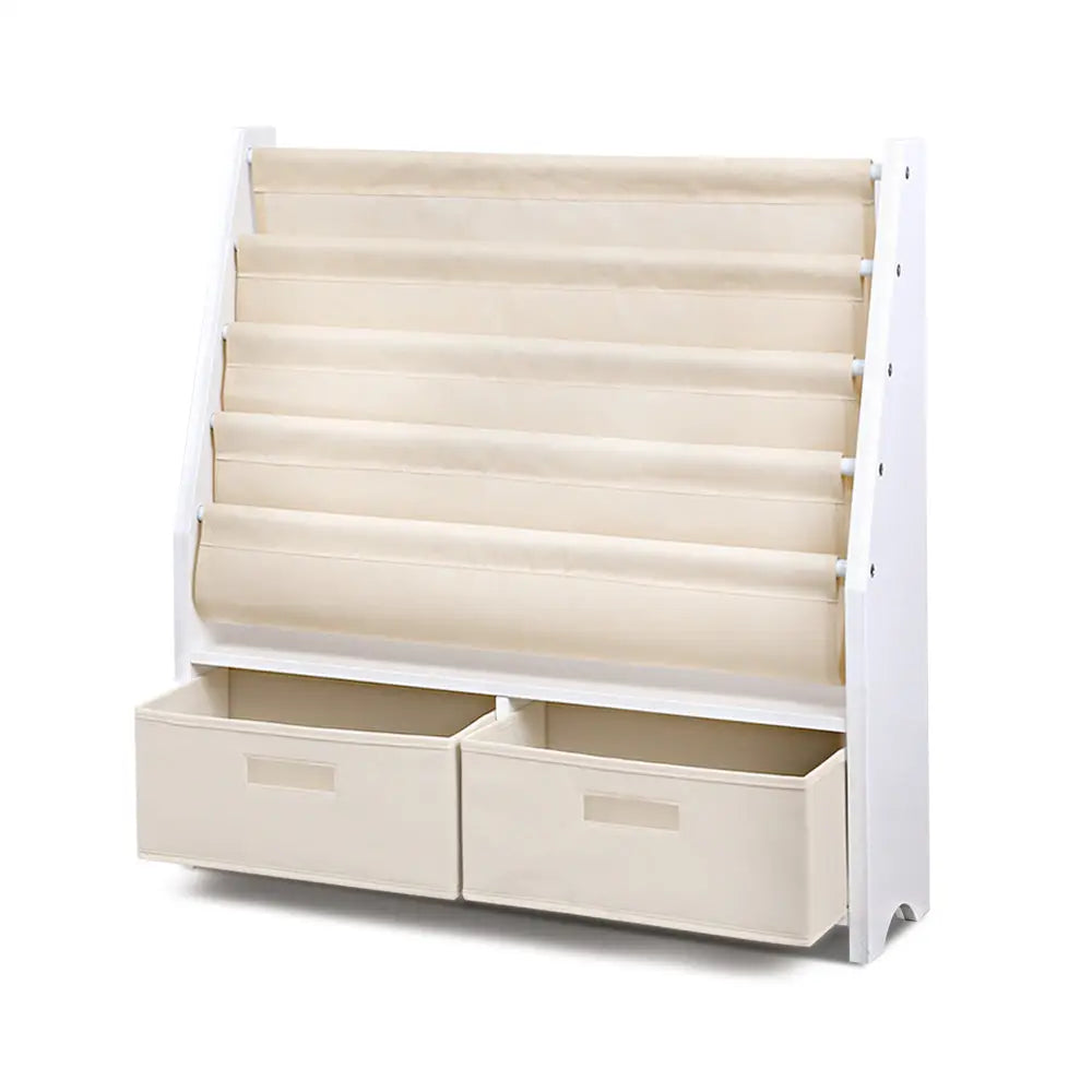 Keezi 4 Tiers Kids Bookshelf Magazine Rack Children Bookcase Organiser Drawer - Baby & Kids > Kid’s Furniture