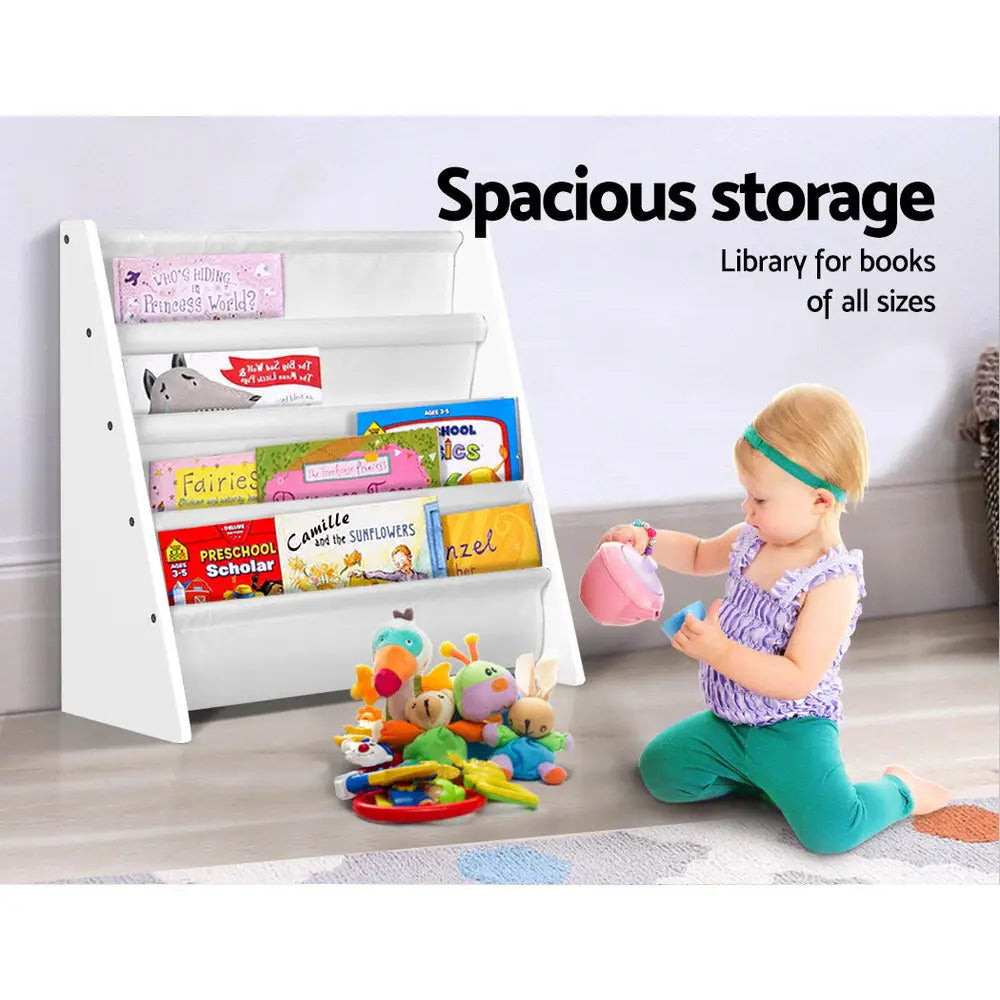 Keezi 4 Tiers Kids Bookshelf Magazine Shelf Children Bookcase Rack Organiser - Baby & Kids > Kid’s Furniture
