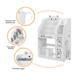 Keezi 4 Tiers Kids Bookshelf Storage Children Bookcase Toy Organiser Display - Baby & Kids > Kid’s Furniture