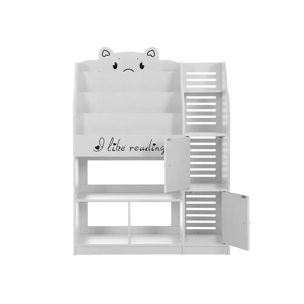 Keezi 4 Tiers Kids Bookshelf Storage Children Bookcase Toy Organiser Display - Baby & Kids > Kid’s Furniture