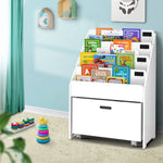 Keezi 4 Tiers Kids Bookshelf Storage Organiser Children Bookcase Drawers Display - Baby & Kids > Kid’s Furniture
