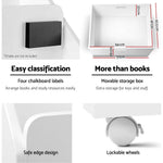 Keezi 4 Tiers Kids Bookshelf Storage Organiser Children Bookcase Drawers Display - Baby & Kids > Kid’s Furniture
