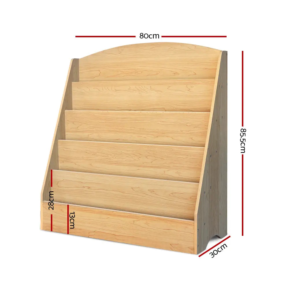 Keezi 5 Tiers Kids Bookshelf Magazine Shelf Organiser Bookcase Display Rack - Baby & Kids > Kid’s Furniture
