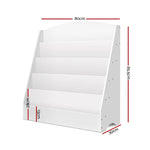 Keezi 5 Tiers Kids Bookshelf Magazine Shelf Organiser Bookcase Display Rack White - Baby & Kids > Kid’s Furniture