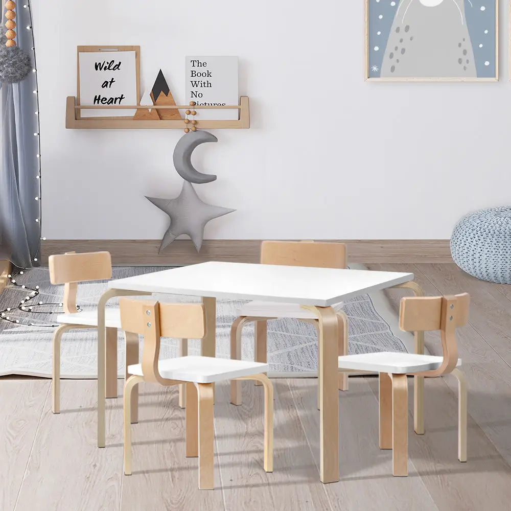 Keezi 5PCS Kids Table and Chairs Set Activity Toy Play Desk - Baby & Kids > Kid’s Furniture