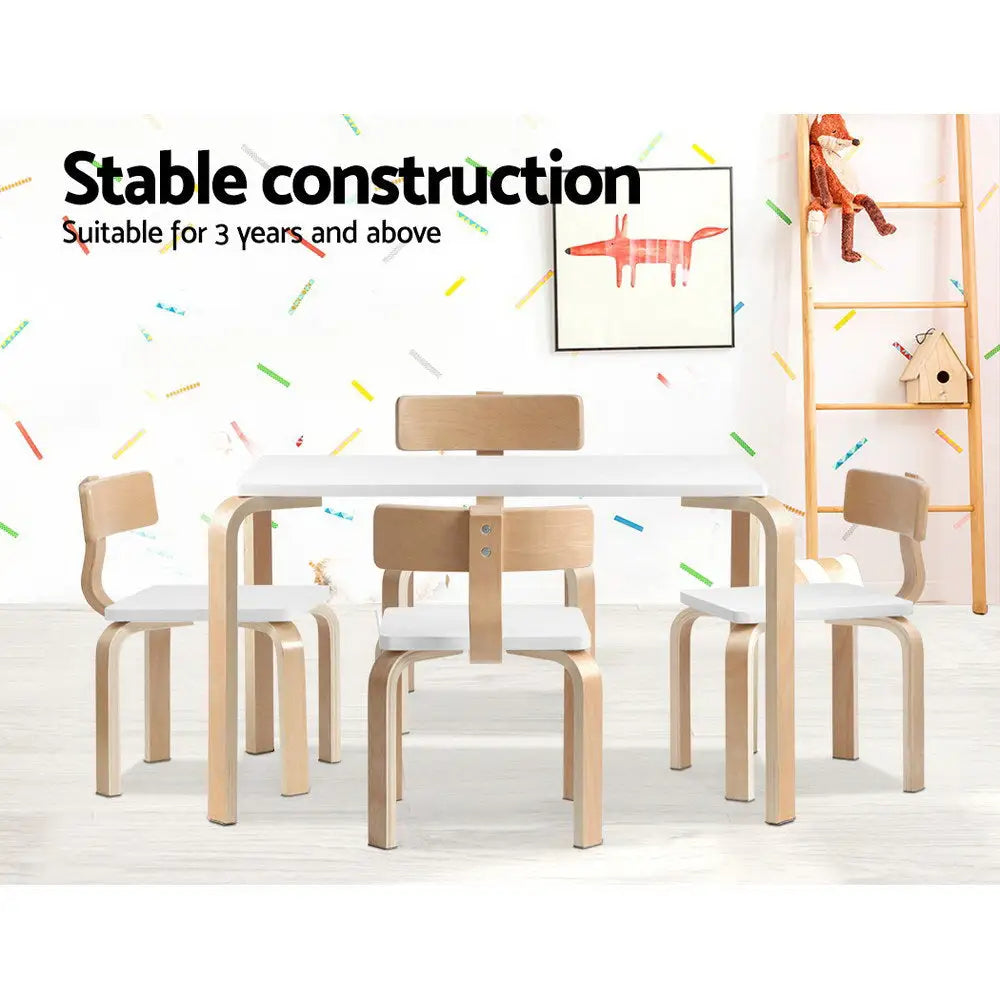 Keezi 5PCS Kids Table and Chairs Set Activity Toy Play Desk - Baby & Kids > Kid’s Furniture