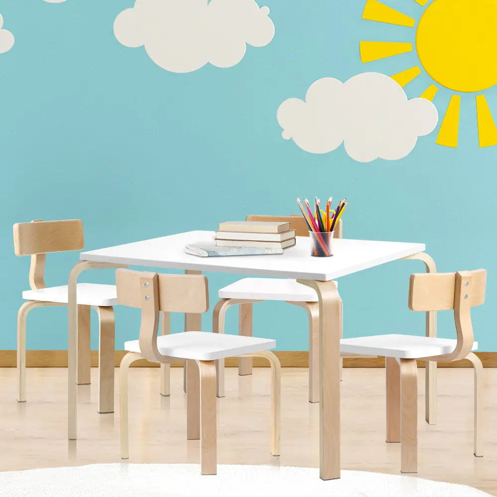 Keezi 5PCS Kids Table and Chairs Set Activity Toy Play Desk - Baby & Kids > Kid’s Furniture
