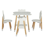 Keezi 5PCS Kids Table and Chairs Set Children Activity Study Play Desk White - Baby & Kids > Kid’s Furniture