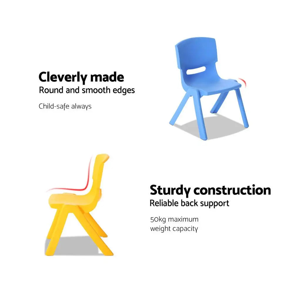 Keezi 5PCS Kids Table and Chairs Set Children Study Desk Furniture Plastic 4 Chairs - Baby & Kids > Kid’s Furniture