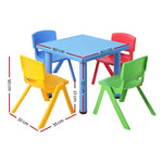 Keezi 5PCS Kids Table and Chairs Set Children Study Desk Furniture Plastic 4 Chairs - Baby & Kids > Kid’s Furniture
