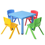 Keezi 5PCS Kids Table and Chairs Set Children Study Desk Furniture Plastic 4 Chairs - Baby & Kids > Kid’s Furniture