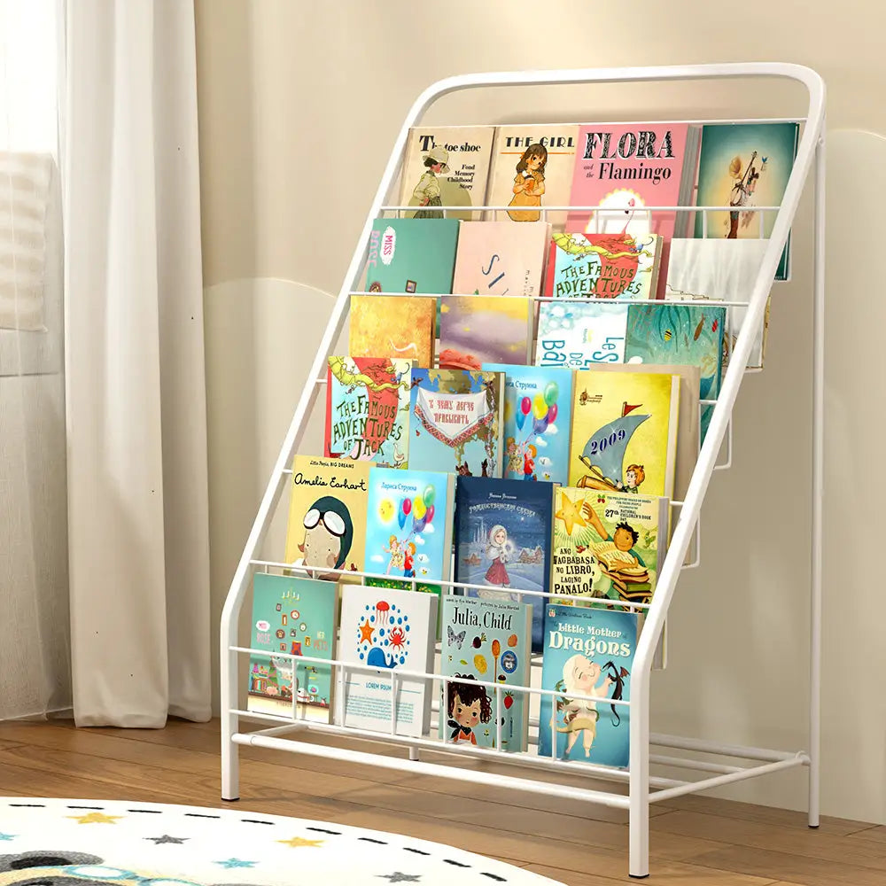 Keezi 6 Tiers Kids Bookshelf Magazine Rack Children Bookcase Organiser Foldable - Baby & Kids > Kid’s Furniture