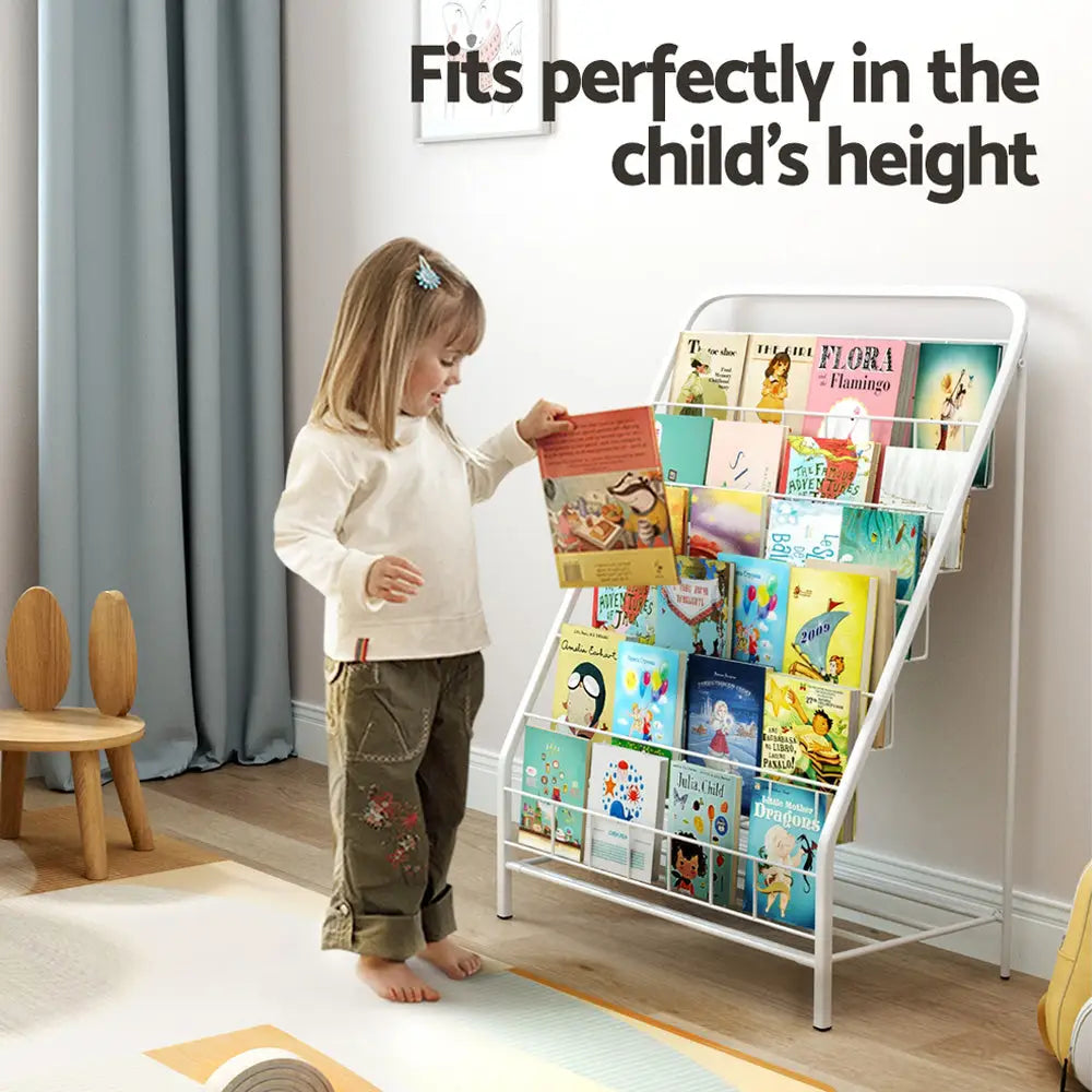Keezi 6 Tiers Kids Bookshelf Magazine Rack Children Bookcase Organiser Foldable - Baby & Kids > Kid’s Furniture