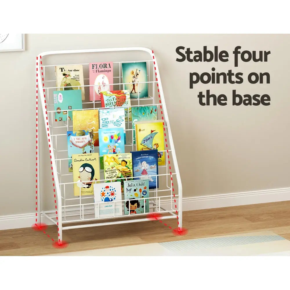 Keezi 6 Tiers Kids Bookshelf Magazine Rack Children Bookcase Organiser Foldable - Baby & Kids > Kid’s Furniture