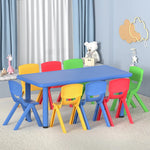 Keezi 9PCS Kids Table and Chairs Set Children Study Desk Furniture Plastic 8 Chairs - Baby & Kids > Kid’s Furniture
