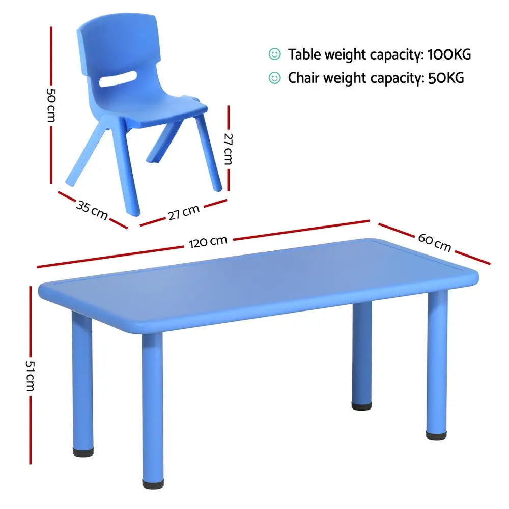 Keezi 9PCS Kids Table and Chairs Set Children Study Desk Furniture Plastic 8 Chairs - Baby & Kids > Kid’s Furniture