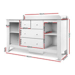 Keezi Baby Changing Table Diaper Station Drawers Chest Nursery Furniture - Baby & Kids > Kid’s Furniture