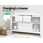 Keezi Baby Changing Table Diaper Station Drawers Chest Nursery Furniture - Baby & Kids > Kid’s Furniture