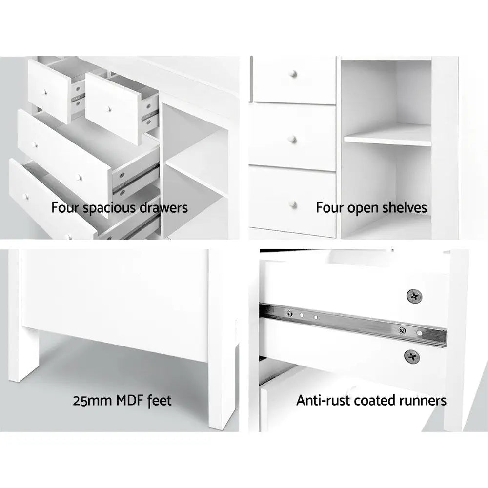 Keezi Baby Changing Table Diaper Station Drawers Chest Nursery Furniture - Baby & Kids > Kid’s Furniture