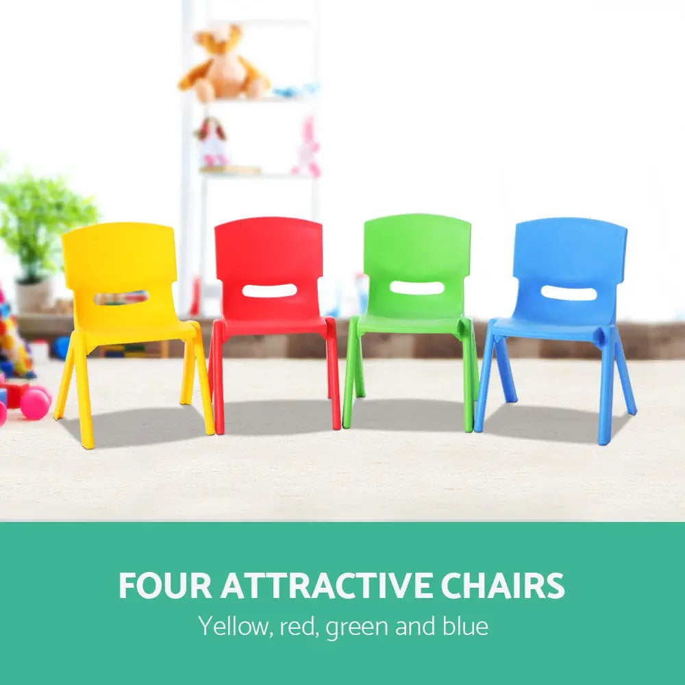 Keezi Kids Chairs Set Plastic Set of 4 Activity Study Chair 50KG - Baby & Kids > Kid’s Furniture
