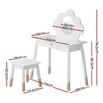 Keezi Kids Dressing Table Chair Set Vanity Makeup Wooden Leg Mirror Drawer - Furniture > Bedroom
