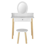 Keezi Kids Dressing Table Chair Set Wooden Leg Vanity Makeup Drawer Mirror - Baby & Kids > Kid’s Furniture > Kid’s