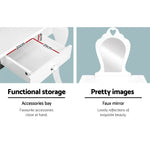 Keezi Kids Dressing Table Stool Set Vanity Mirror Princess Children Makeup White - Baby & Kids > Kid’s Furniture