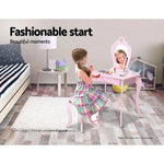 Keezi Kids Dressing Table Stool Set Vanity Mirror Princess Children Makeup Pink - Furniture > Bedroom