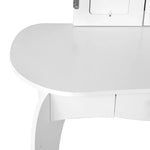 Keezi Kids Dressing Table Vanity Makeup Chair Set Wooden 3 Mirror Drawer White - Baby & Kids > Kid’s Furniture >