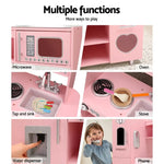 Keezi Kids Kitchen Play Set Wooden Pretend Toys Cooking Children Food Pink - Baby & Kids > Kid’s Furniture