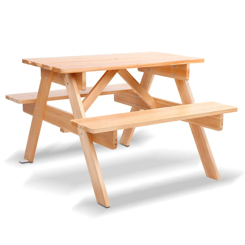 Keezi Kids Outdoor Table and Chairs Picnic Bench Set Children Wooden - Baby & Kids > Kid’s Furniture
