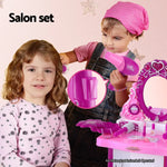 Keezi Kids Pretend Makeup Play Set Dressing Table Chair Girls Toys Children - Baby & Kids > Baby & Kid’s Toys >