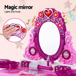 Keezi Kids Pretend Makeup Play Set Dressing Table Chair Girls Toys Children - Baby & Kids > Baby & Kid’s Toys >