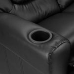 Keezi Kids Recliner Chair Double PU Leather Sofa Lounge Couch Armchair Black - Baby & Kids > Kid’s Furniture