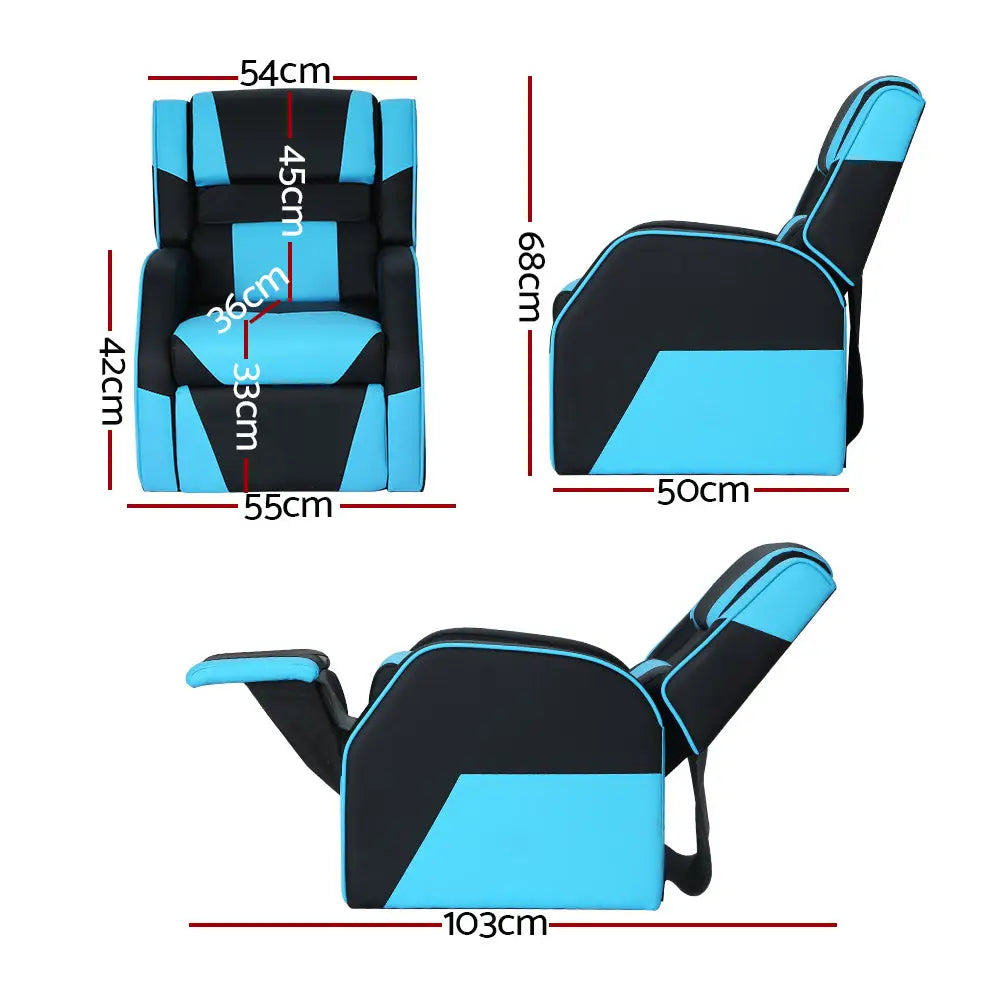 Keezi Kids Recliner Chair PU Leather Gaming Sofa Lounge Couch Children Armchair - Baby & Kids > Kid’s Furniture
